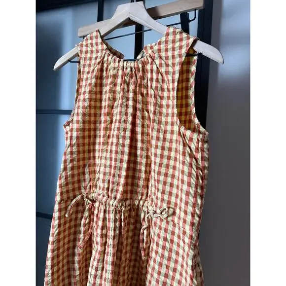 TOAST Seersucker Gingham Cotton Midi Dress Size 10 - Picture 7 of 12